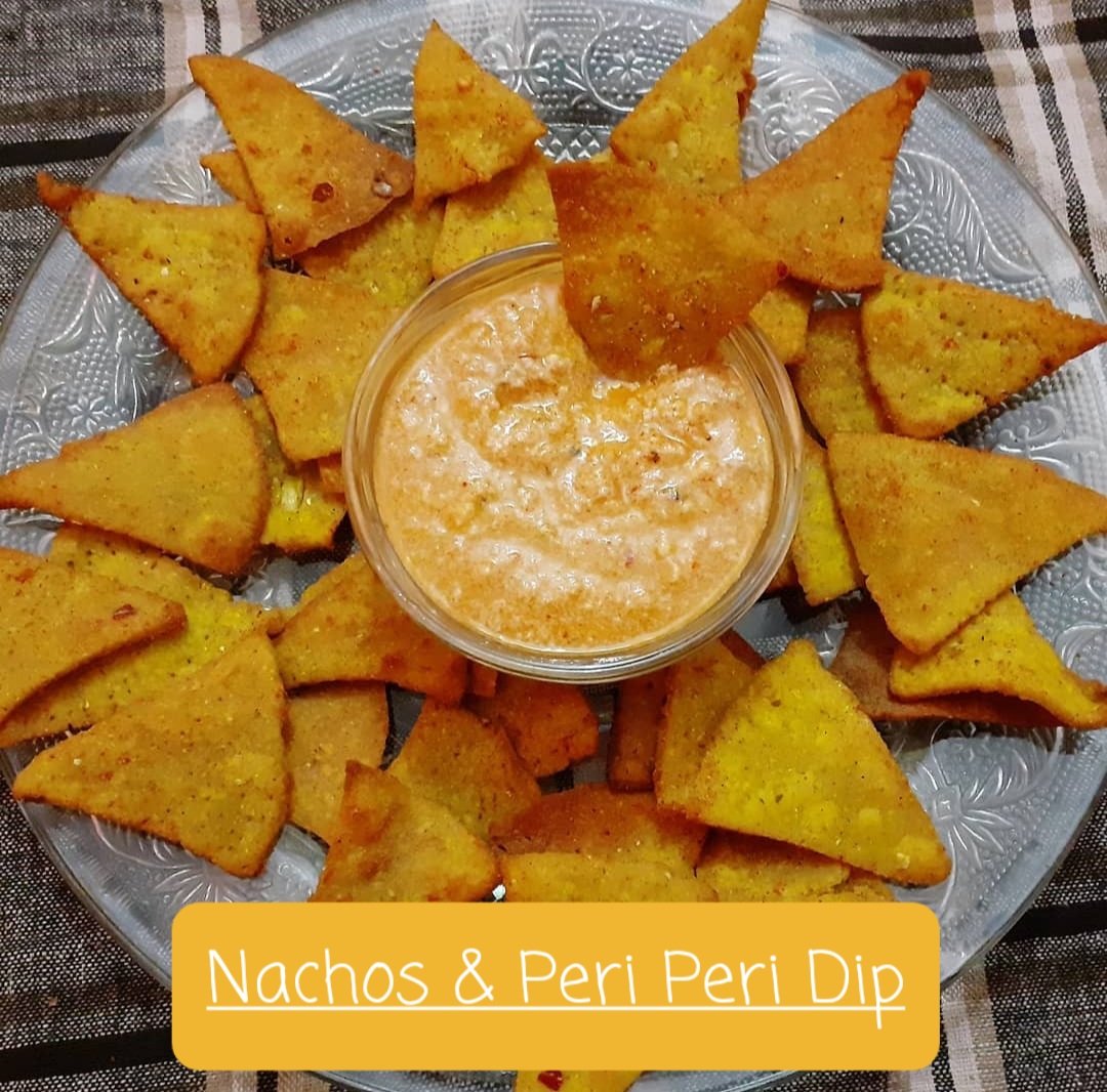 Peri-Peri Garlic dip with Nachos Chips